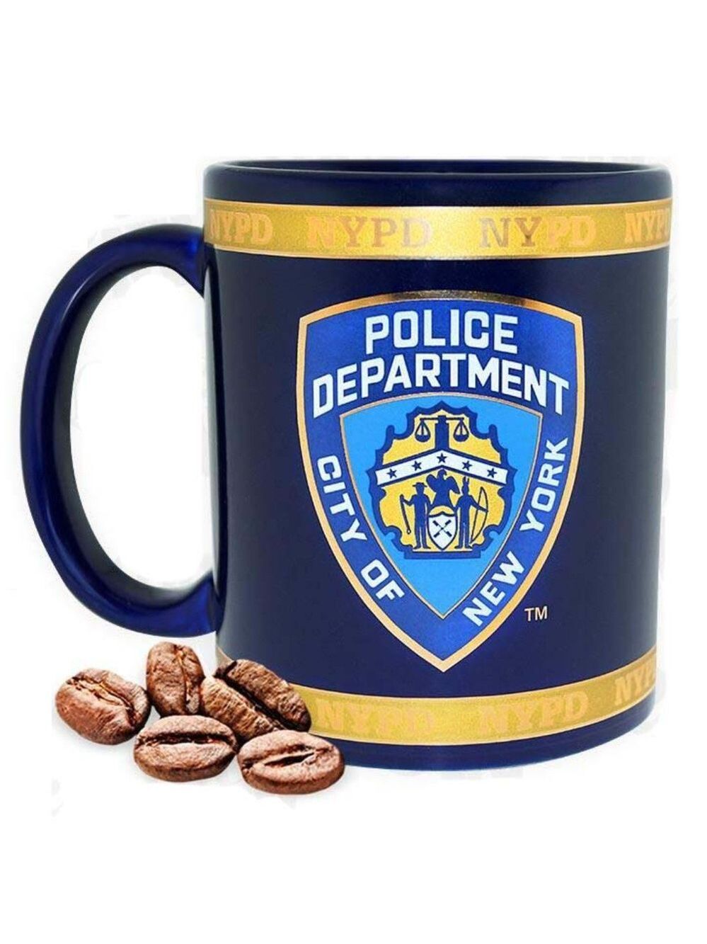 Officially Licensed NYPD coffee mug with gold trim